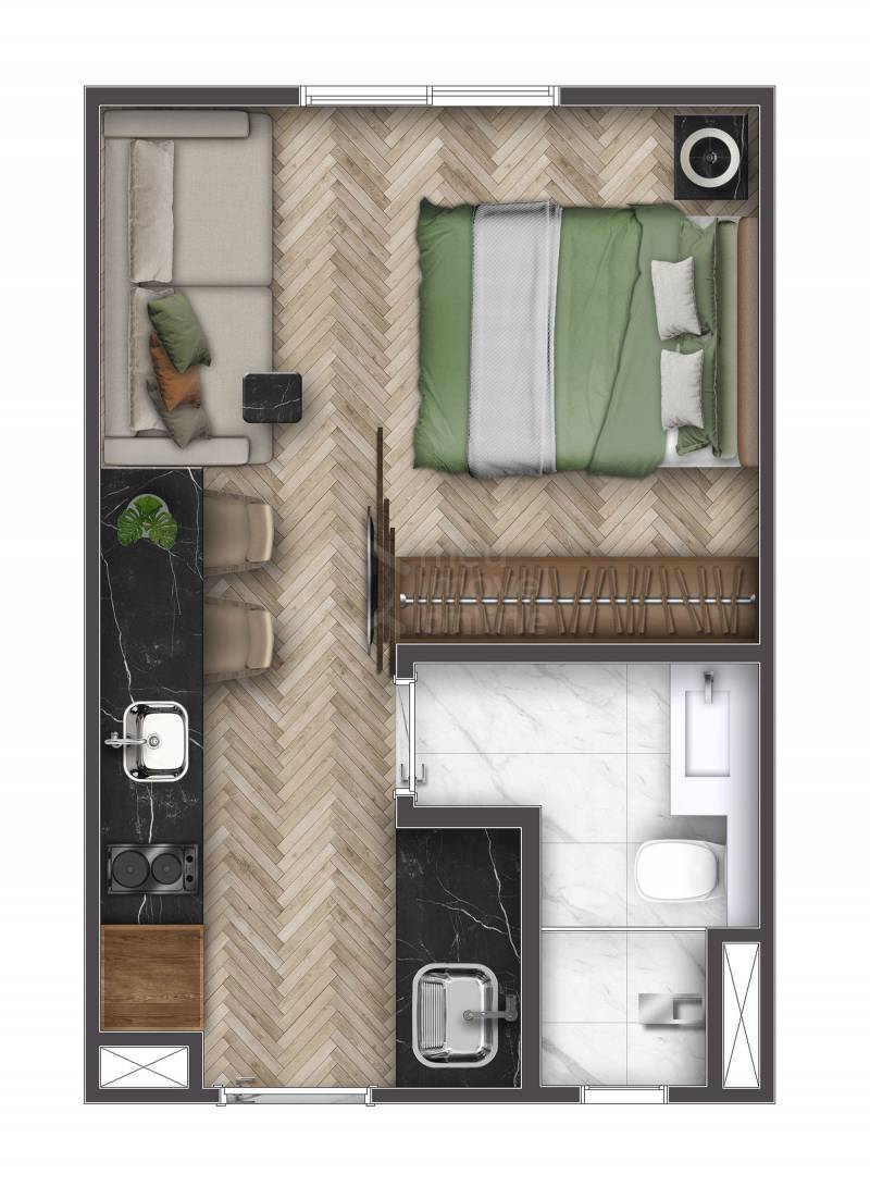 Apartamento, 1 quarto, 24 m² - Foto 2